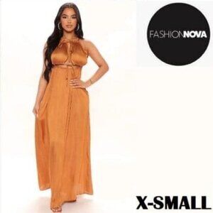 - Fashion Nova, Women’s Salina Satin Maxi Dress. Size: XS